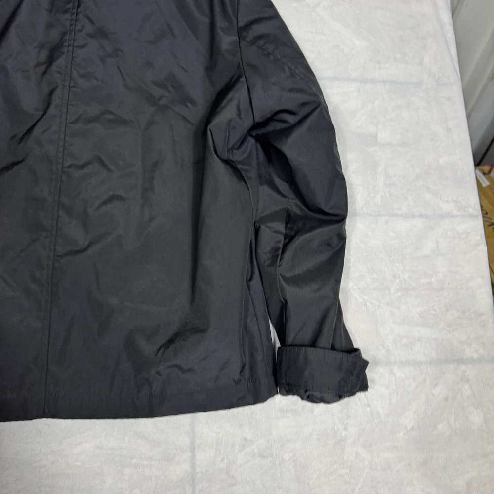 Banana Republic Mens Windbreaker Jacket Black Lined‎ Full Zip Long Sleeve Size S